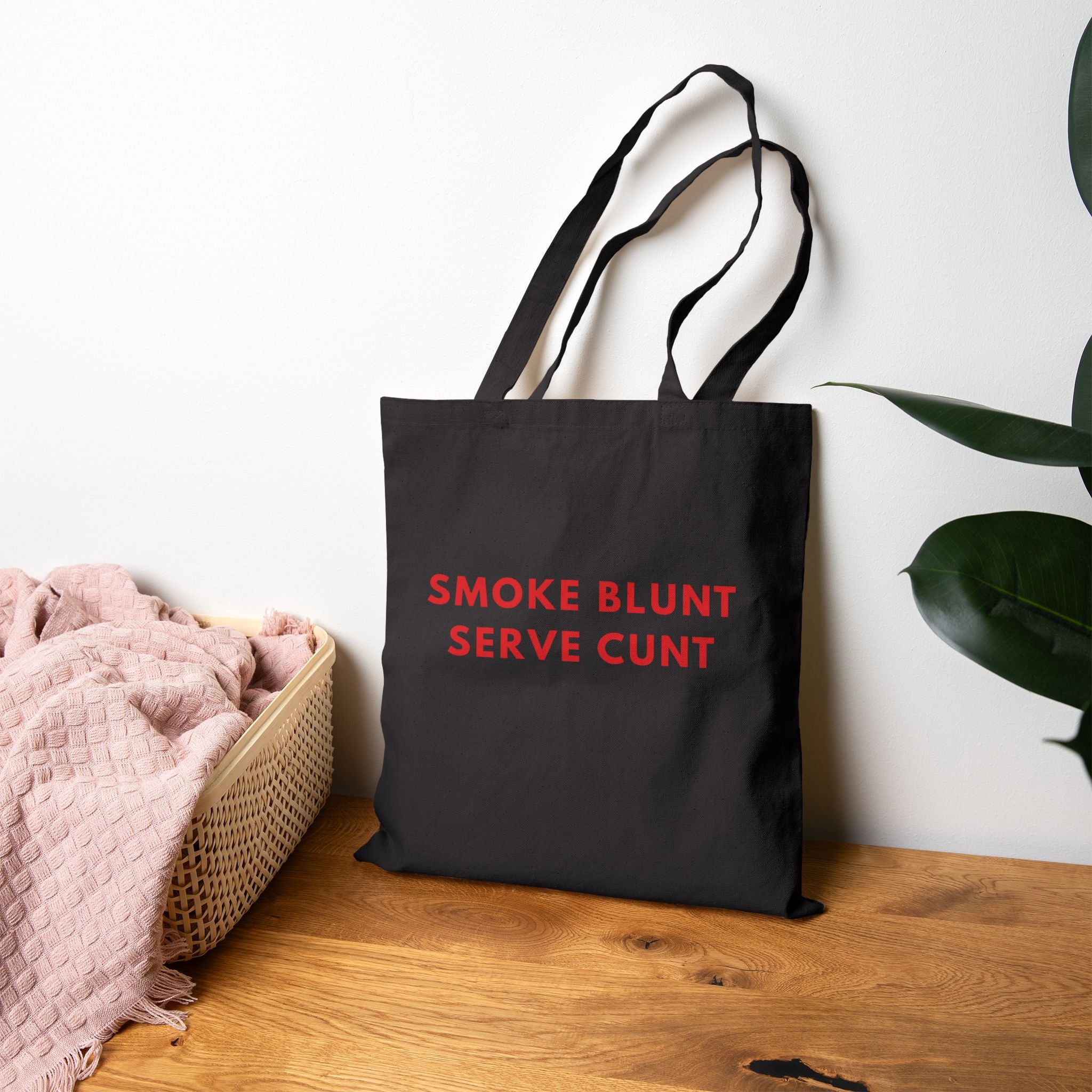 Smoke Blunt Serve Cunt Cotton Canvas Tote Bag